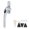 XFORT Locking Cockspur Window Handle Installation Kit in Satin Chrome,