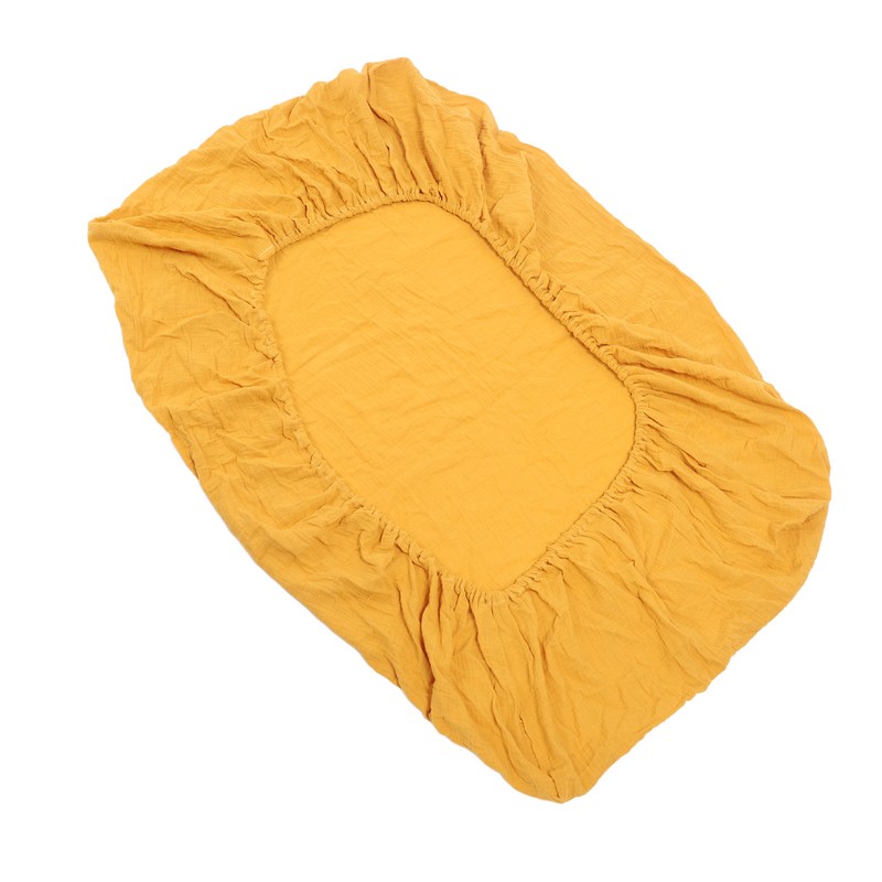 Fitted Crib Sheet Full Cotton Crinkle Fabric Soft Breathable Comfortable