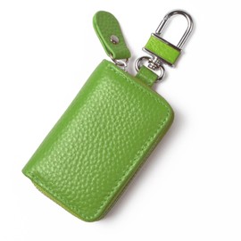 case-ren Smart Key Case, Genuine Leather, Leather, Smart Key, Key Case, House Key, Cover, Key Case, Keyless, Keyless, Women's, Men's,, grass green
