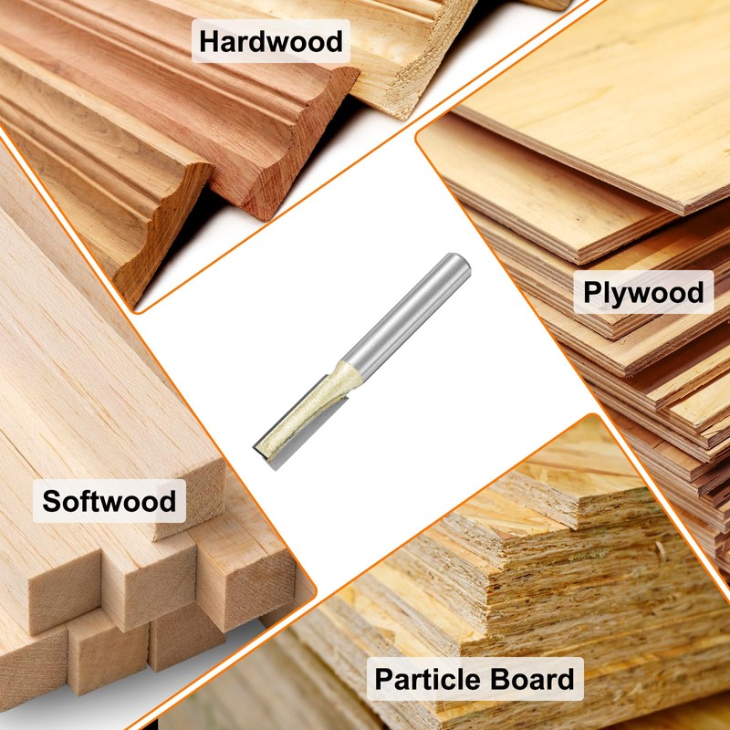 sourcing map Bottom Cleaning Router Bit 1/4" Diameter 1/4" Shank