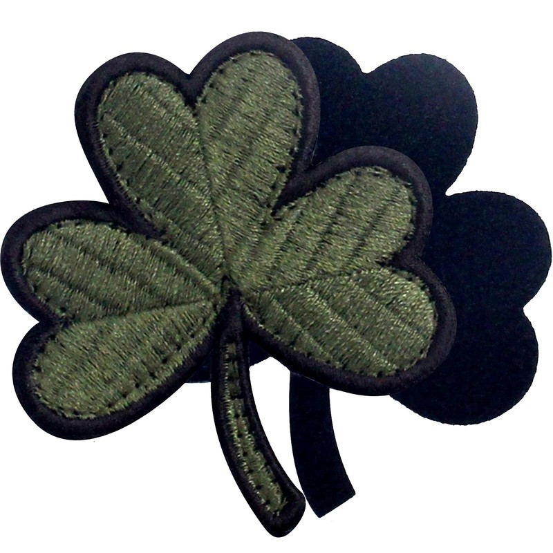 Irish Clover Dark Green Lucky Shamrock Irish Applique Embroidered Velcro