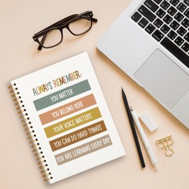 Tizzer Always Remember You Matter Mental Health Boho Inspirational Lined Hardcover College Ruled Spiral Notebook Journal for Work Notes Journaling 5.5×8.3 Inch,Mental Health Awareness Gifts
