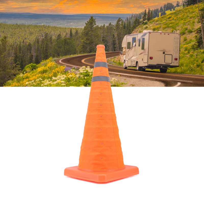 Collapsible Traffic Safety Cone with 2 Reflective Collar Multi Purpose