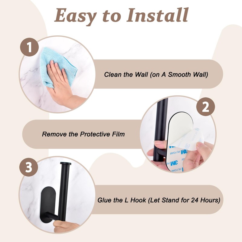 2 Pack Adhesive Metal Curtain Hooks and Tiebacks - No