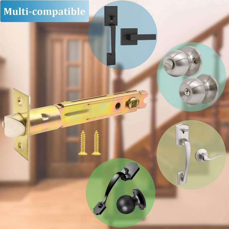 TPard 5-Inch Deadlatch Door Lock Replacement Latch with Square Interface