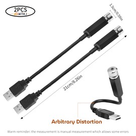 2 x LED Car Ceiling Starlight, USB Car Roof Atmosphere Starry Sky Lamp, Mini Car Interior Lamp for Car Ceiling, Bedroom, Party Decoration