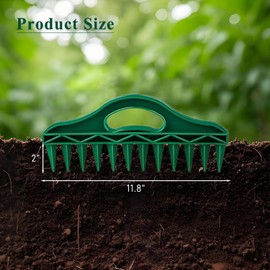 TQDXZA 12-Hole Seed Planter Tool for Raised Beds & Pots - Fixed-Spacing Garden Dibber, Hand-Depth Control (Solid 190g)