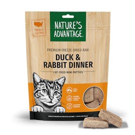 Nature's Advantage Freeze-Dried Raw Duck & Rabbit Dinner Cat Food Mini Patties, 12 oz | Grain Free, High Protein Nutrition