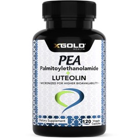 Palmitoylethanolamide 630 mg + Luteolin Standardized 98%- Micronized Pea 99% Highly Purified and Bioavailable - Made in USA - Supplement for Men and Women - 120 Veggie Capsules