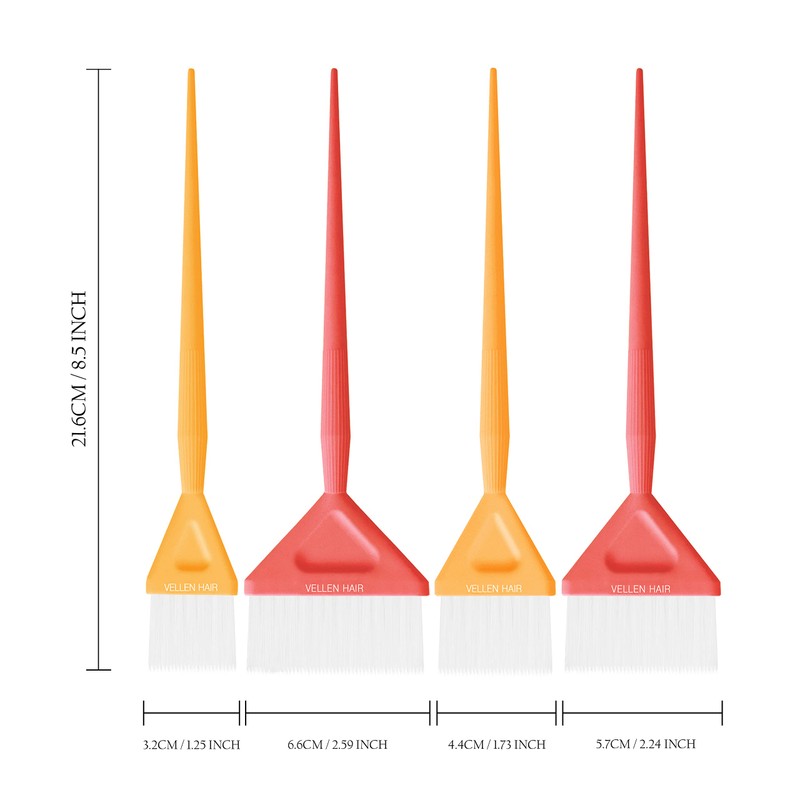 Vellen Hair Paint Brush Set, 4 Different Sizes for Smooth