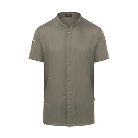Karlowsky JM 36 Short-Sleeved Chef's Jacket Green Generation Made from Sustainable Material 72% GRS Certified Recycled Polyester 28% Conventional Cotton Colour Sage Size 54, Green (sage)