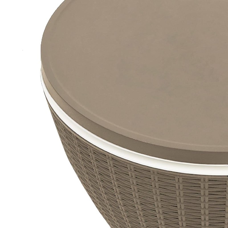 vidaXL Ice Cooler Table Light Brown Polypropylene Medium Convertible