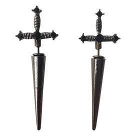 Gothic Dagger Sword Stud Earrings for Women Men,Cool Cross Earrings Hiphop Earrings Black Cubic Zirconia punk Dagger Earrings Jewelry Gifts (bl)