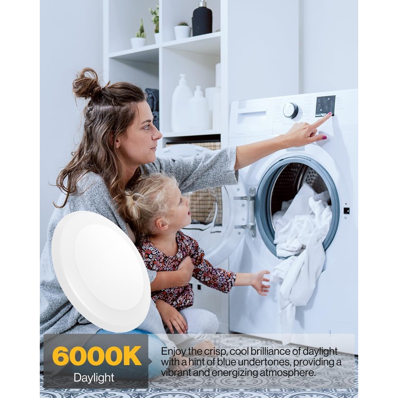 Sunco Lighting 12 Pack 5/6” LED Disk Lights Flush Mount