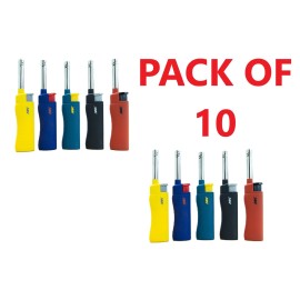 MK PACK OF 10  MK RANGE CANDLE LIGHTER WINDPROOF, REFILLABLE, SLIP GUARD (00841)