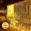 Acxilexy Solar Light Curtain Outdoor, 3 m × 3 m,