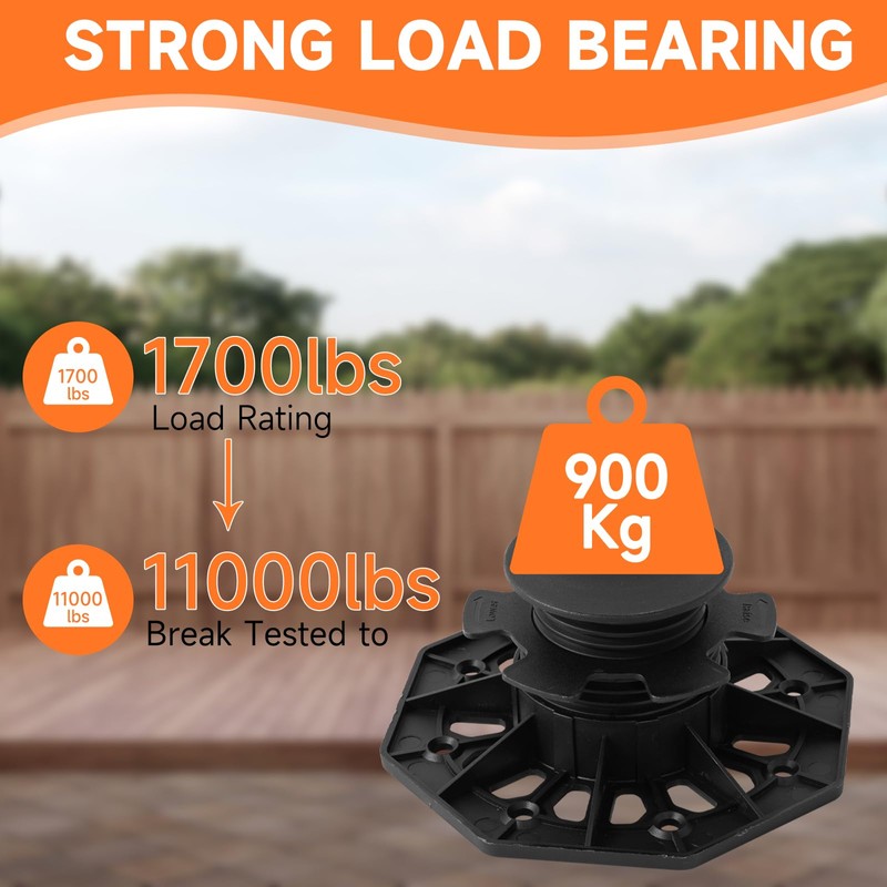 YMSZGBZG 12PACK Adjustable Deck Support Pedestal, 1-3/16'' to 2-3/4'' Height,