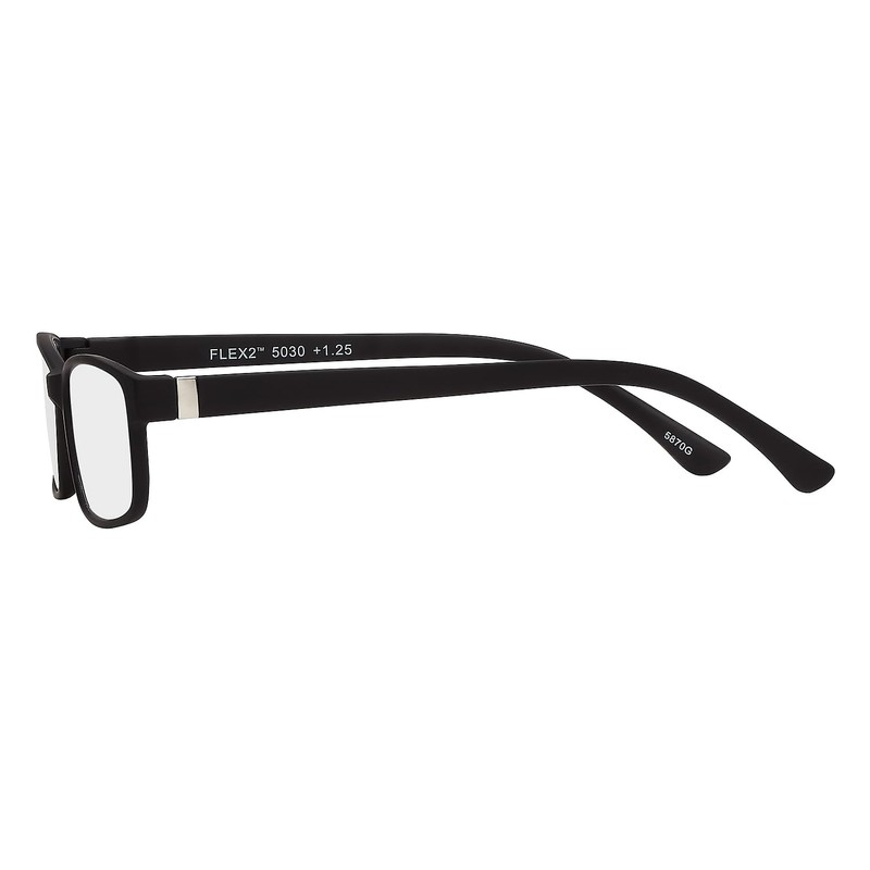 SAV Eyewear Men's Flex 2 5030 Black Reading Glasses, 1.5