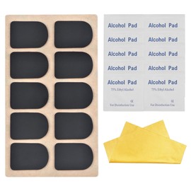 Rockhouse Clarinet Accessories Mouthpiece Pad Patch Teeth Cushions Tooth Guard Black Mouth Piece Sticker Sax for B Flat, Alto, Tenor, Thin, 0.8mm, 10-pack
