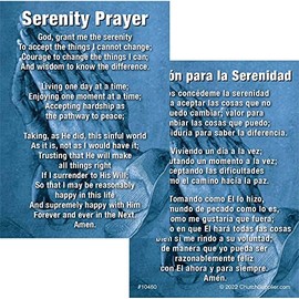 Sterling Gifts Bilingual Serenity Prayer Pocket Card (Pack of 100)