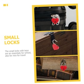 TEHAUX 4sets Lock Heart Keyed Padlock Small Weatherproof Lock Rustproof Small Luggage Suitcase Diary Travel Letter Love for Bridge