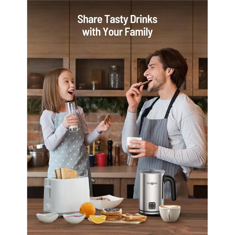 Paris Rhône 4-In-1 Milk Steamer MF009, Electric Stainless Steel -