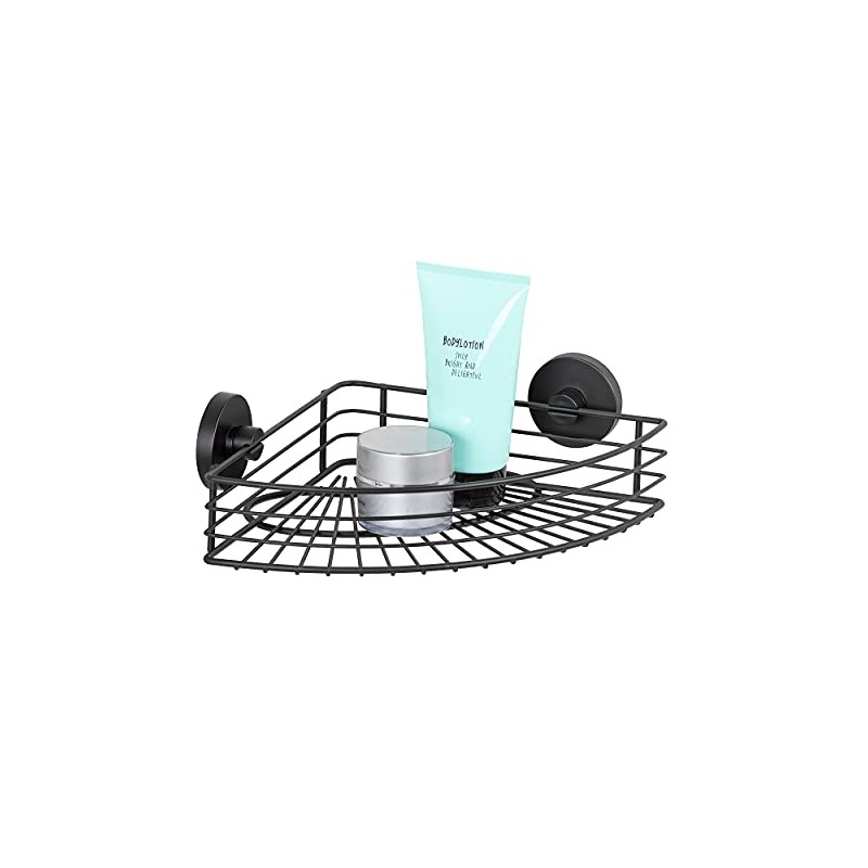 WENKO Vacuum-Loc Bari Corner Shelf, Wall Shelf in Loft Style,