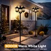 SAKSIAPRO 3-Head Solar Lamp Post Light, 73" Solar Lights Outdoor
