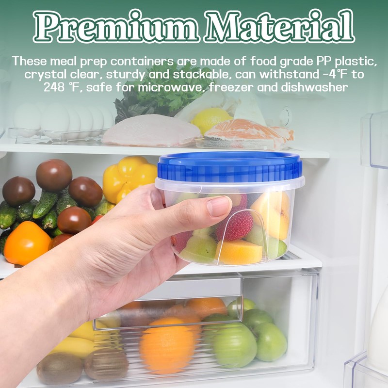 ISUSSER 12 Pack Freezer Containers with Screw On Lids, 12