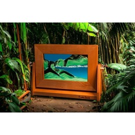 Exotic Sands Sand Art USA - Small Cherry Frame (Summer Turquoise) Handcrafted Sandscapes