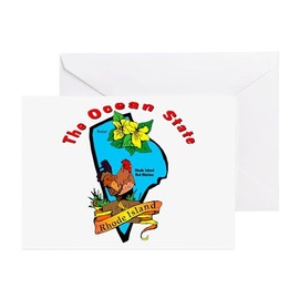 CafePress Rhode Island Pride Greeting Card (20-pack), Note Card with Blank Inside, Birthday Card Matte
