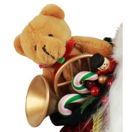 Windy Hill Collection Lantern, Teddy and Toy Bag 16" Inch Santa Claus Standing Figurine Figure Decoration 161079