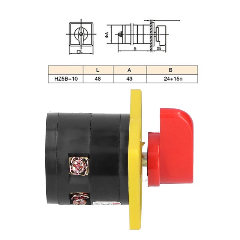 Universal Changeover Switch HZ5B-10D001/1 380/10A Combination Rotating Cam Switch