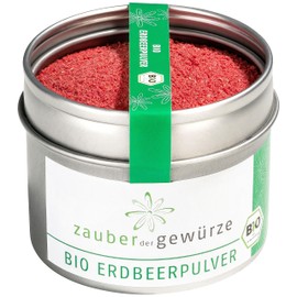 Zauber der Gewürze Bio Erdbeerpulver, Fruchtpulver aus gefriergetrockneten Erdbeeren, ohne Zusatzstoffe, ohne Zuckerzusatz, ideal für Smoothies, Joghurt & Desserts, 50 g