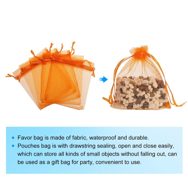 sourcing map 100pcs Organza Bags 10x12cm Drawstring Favor Pouches Sheer
