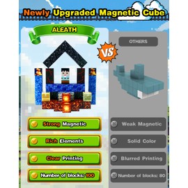 Aleath Magnetic Blocks Building Toys for Kids: 100PCS Magnet World Set - Magnetic Toys for Christmas Birthday Gifts - Sensory Toys for Boys Girls 3+