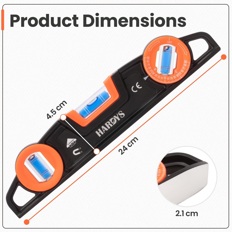 Hardys Torpedo Spirit Level - Hand Tools | 9.5 Inch