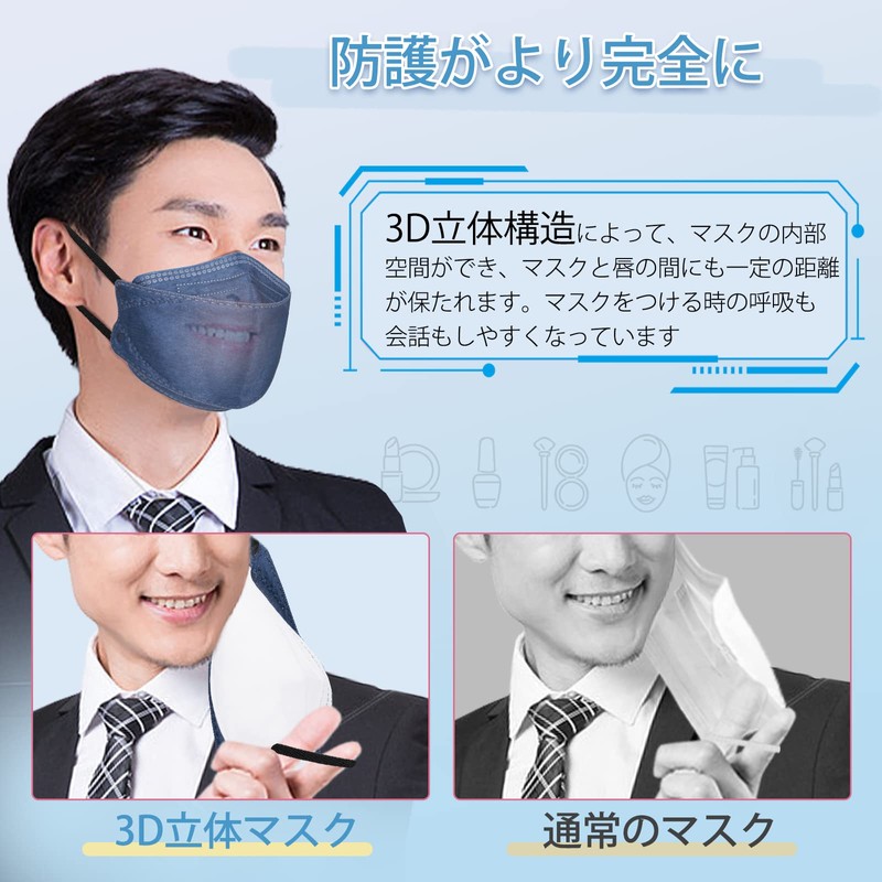 3D Mask, Large 22.5cm/Slightly Large 21cm, Non-Woven Fabric, Individually Packaged,