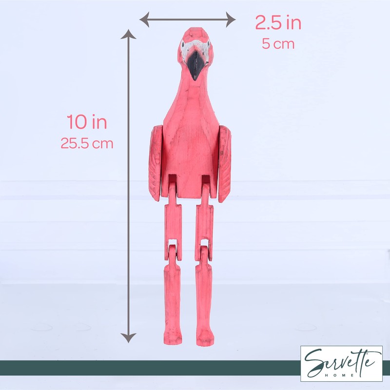 Flamingo Shelf Sitters with Dangling Legs for Home décor (Pink)