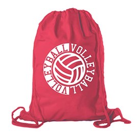 Mato & Hash Adult and Child Volleyball Cotton Drawstring Backpacks Bags - 10PK Red CA2725Volleyball S4