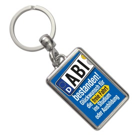 Abi bestanden Keyring with Saying Viel Erfolg im Studium oder Ausbildung Abiturprüfung bestanden Original geistreich Glückwunsch und Gratulation zur Reifprüfung, multicoloured