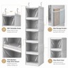 Vailando 5-Shelf Hanging Closet Organizer with Clear Dust Covers, Gray