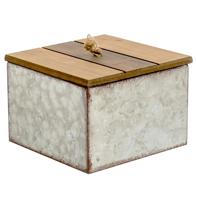 Red Co. 7" W x 7" D Rustic Galvanized Metal