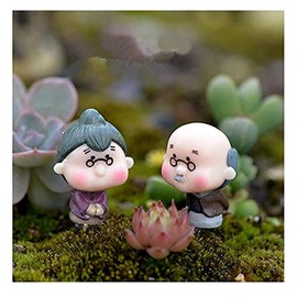TANOMA Miniature Fairy Garden Figurines Accessories, Micro Landscape, Plant Pots & Bonsai Craft Decor 2PCS