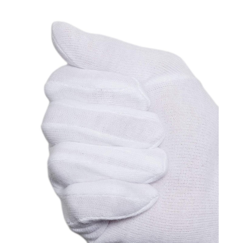Jah 3203 Cotton Gloves 12 Pairs Oekotex White Light, white,