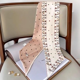 GIMIRO Satin Silk Scarf 148 x 13.5 cm, Tie, Double Layer Band for Blazer, Coat, Dress