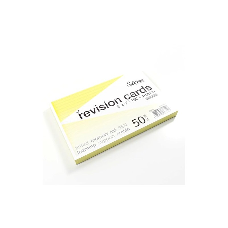 Silvine A6 Flash Cards, Revision & Study - Lined (50