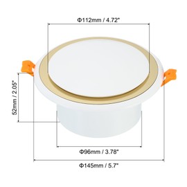 PATIKIL 4 Inch Round Air Vent, Adjustable Ceiling Diffuser Grill Cover Louver Soffit Vent for Bathroom Kitchen Living Room, ABS Plastic, Gold