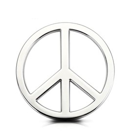 Peace Sign Car Sticker, Peace Symbol Bumper Decal, No War Metal Emblem Badge for Automotive, Motocycle (Silver)