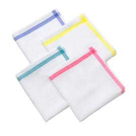 Senshu Towels, Plaid Kitchen Towels, Made in Japan, Pure Domestic Mucopile, Set of 4, Assorted (Medium White)